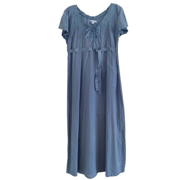 April Cornell Ribbon Nighty Nightgown Size Small Like New Cottagecore Embroidery - Picture 4 of 13